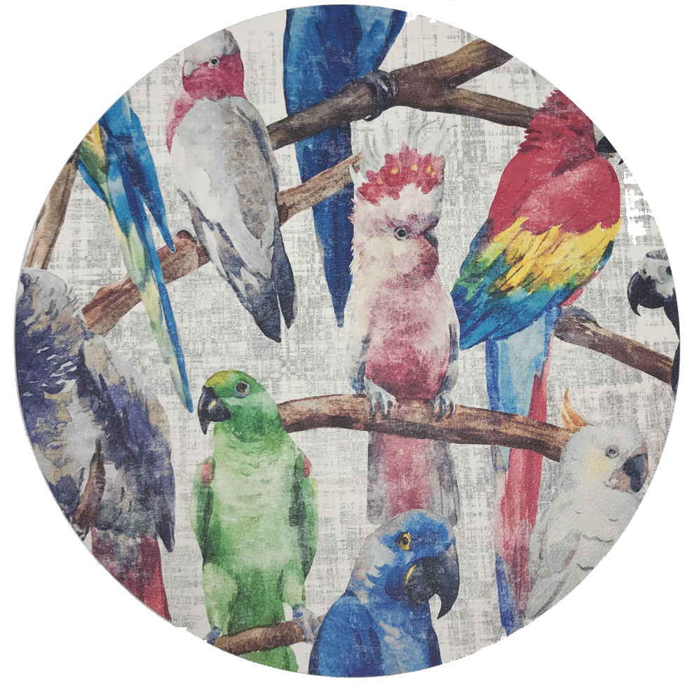 Cockatoo Fantasia 16" Round Pebble Placemat, Set of 4