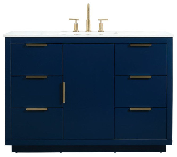 Bethany Single Bathroom Vanity, Blue, 48"