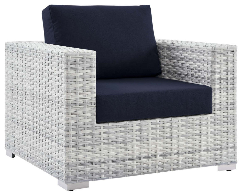 Convene Outdoor Patio Armchair Light Gray Navy