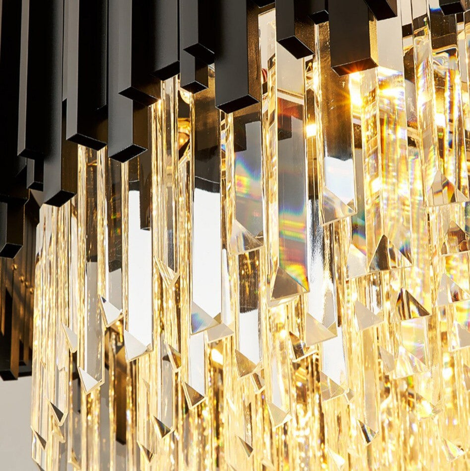 35" Gio Crystal Dining Room Chandelier, Black