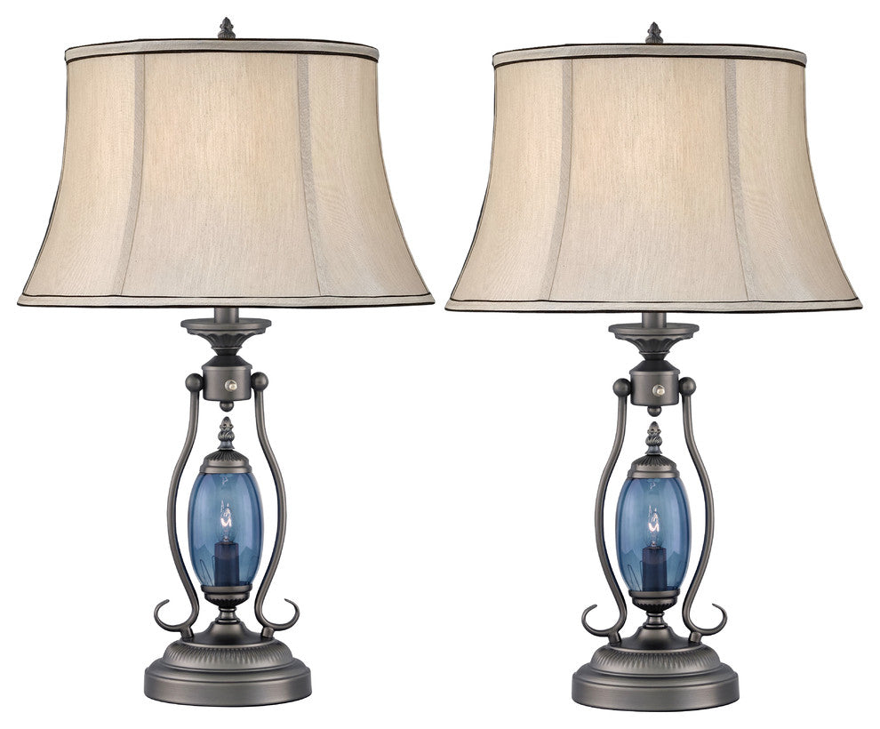 Revere Gunmetal Table Lamp, Set of 2