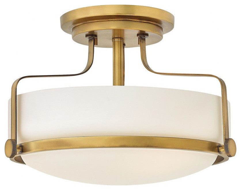 3 Light Medium Semi-Flush Mount in Transitional Style - 14.5 Inches Wide by 10