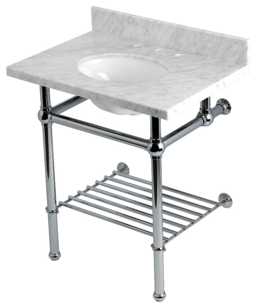 KVPB30MBB1 30" Console Sink with Brass Legs (8", 3 Hole)