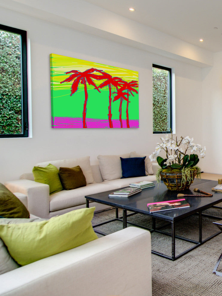 Marmont Hill, "California Palms 2" by Arthur Pina Print on Wrapped Canvas, 60x40