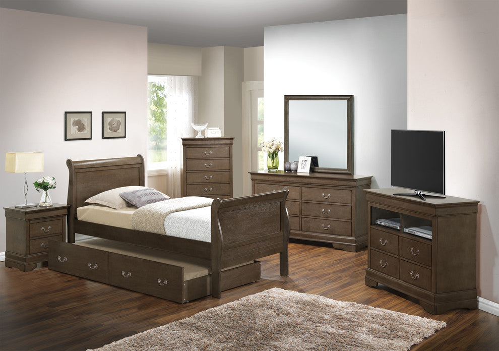 Twin Trundle Bed, Grey