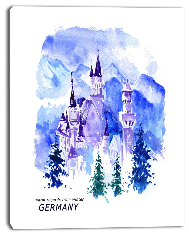"Germany Watercolor Landscape" Canvas Print