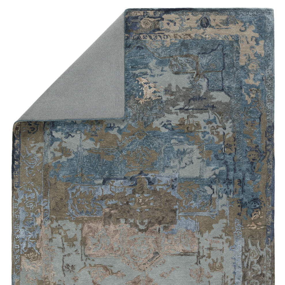 Margot Handmade Medallion Blue/ Gray Area Rug 10'X14'