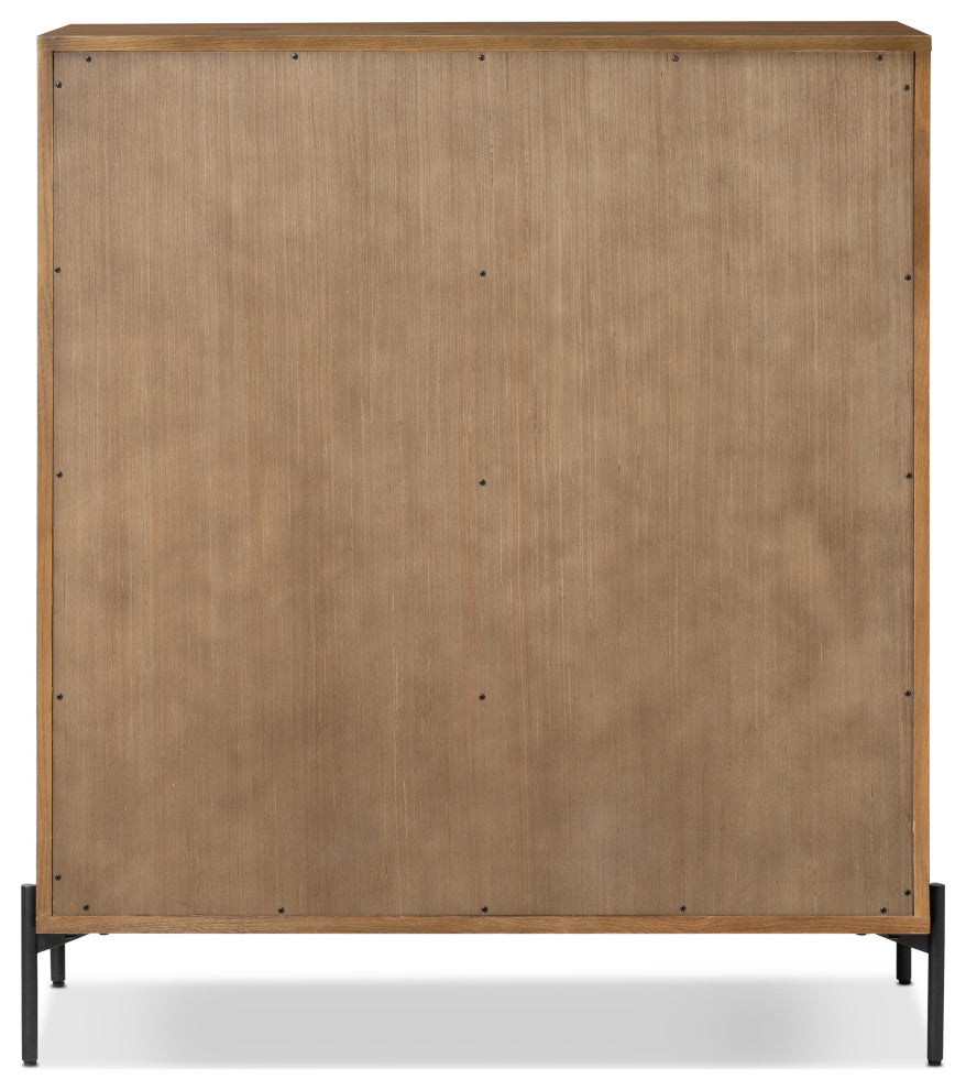 Eaton 5 Drawer Dresser-Amber Oak Resin