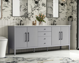 Home Living 84" Double Bathroom Vanity, Grey