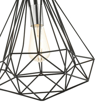 Shiny Black Geometric, Farmhouse, Industrial, Abstract, Rustic Pendant