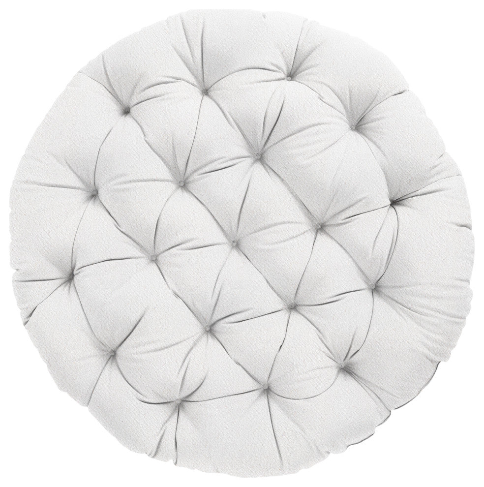 Mozaic Home Suede White Round Papasan Cushion 48"