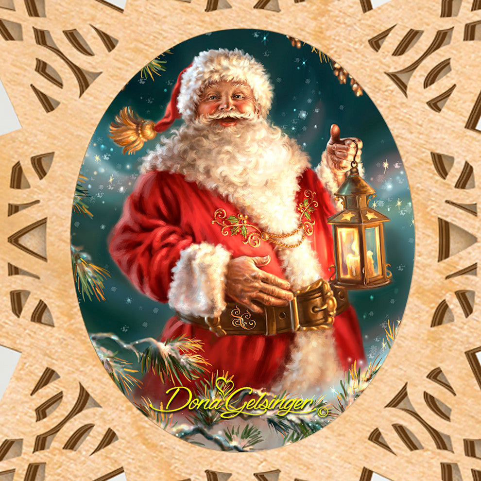 Enchanted Santa Handcrafted Tree Topper by D. Gelsinger