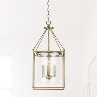 Capital Lighting 532843 4 Light 11-3/4"W Taper Candle Pendant - Aged Brass