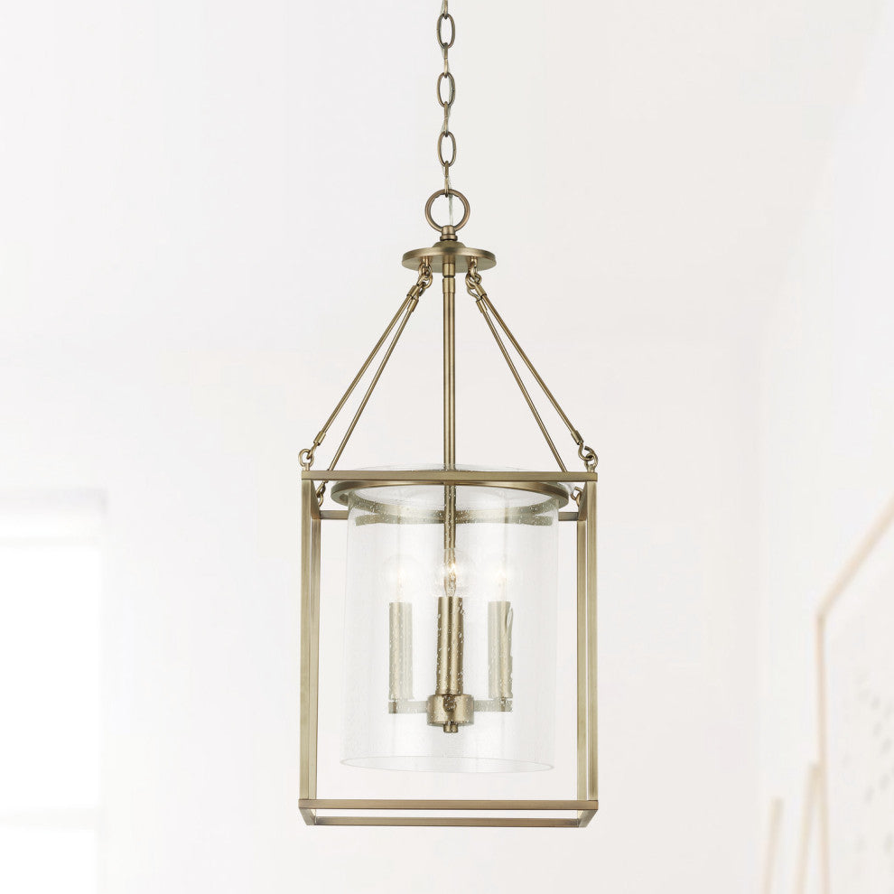 Capital Lighting 532843 4 Light 11-3/4"W Taper Candle Pendant - Aged Brass