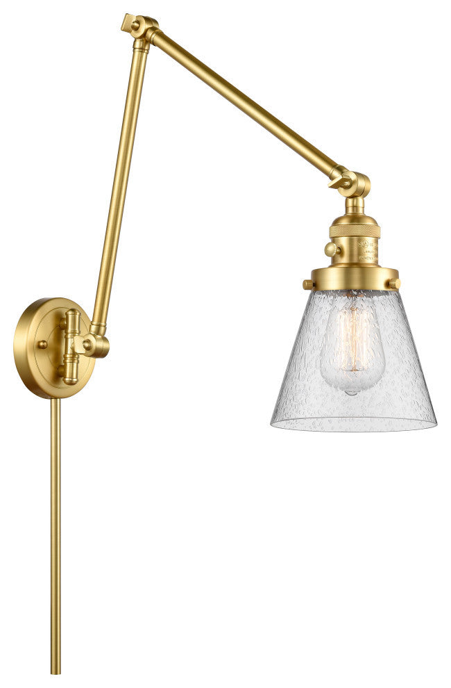 Cone Swing Arm With Switch, Satin Gold, Seedy, Seedy