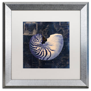 Color Bakery 'Maritime Blues V', Silver Frame, White Mat, 16x16