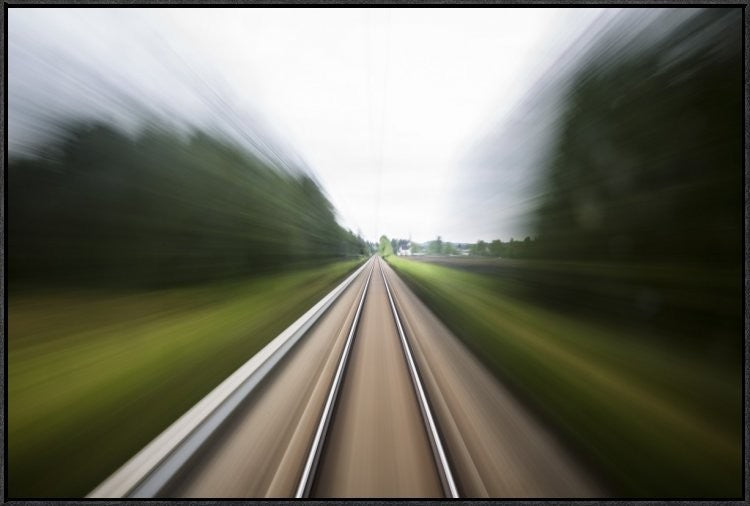 "Next Stop." Framed Canvas Giclee by Marius Noreger, 37x25"