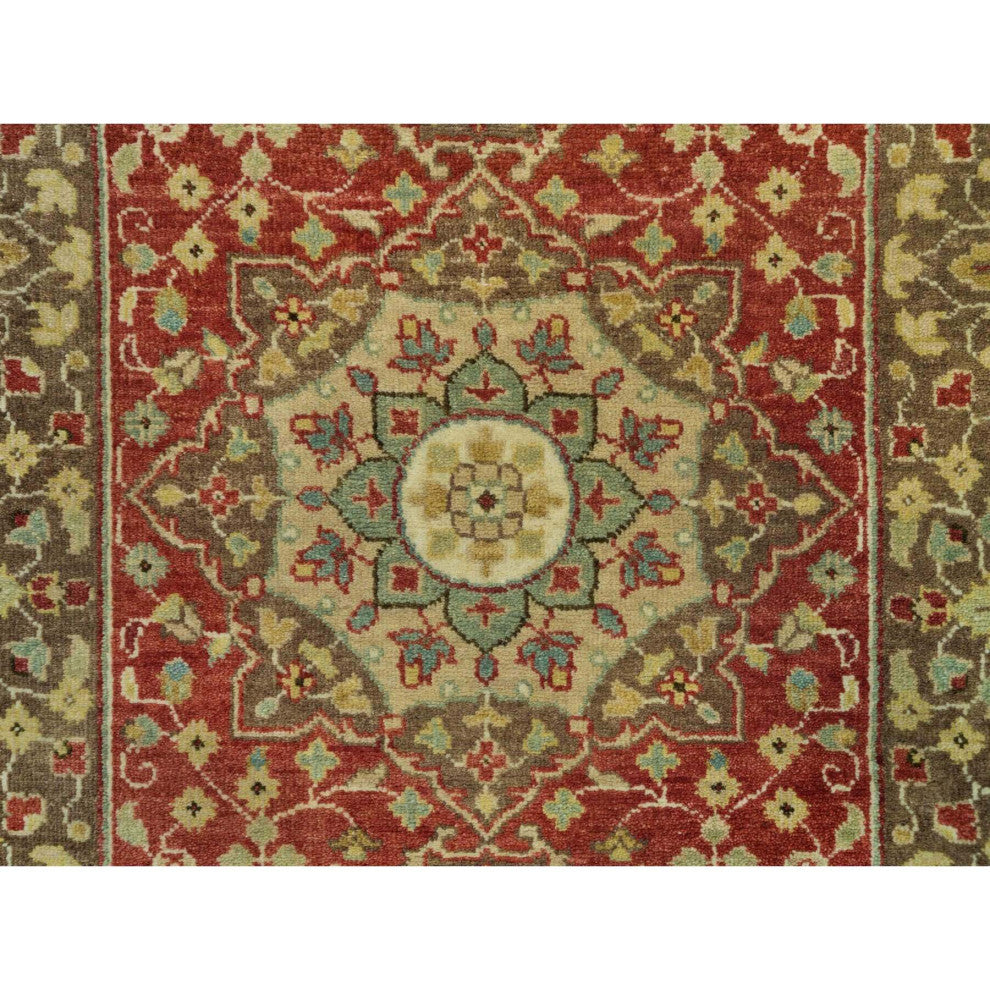 Rufous Red Tabriz Haji Jalili Design Hand Knotted Wool XL Runner Rug 2'7"x18'