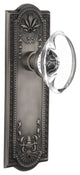 Nostalgic Mortise-Meadows Plate-Oval Clear Crystal Knob-Antique Pewter