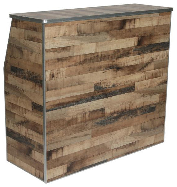 4' Laminate Foldable Bar, Rustic Natural
