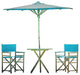 Bamboo 4-Piece Round Table Set, Aqua