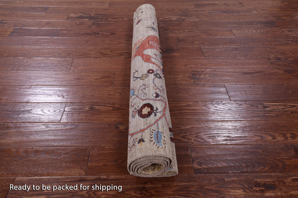 Persian Gabbeh Tribal Hand Knotted Rug 4' 1" X 6' 1" Q11261