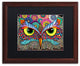 Hello Angel ''Owl Face'' Art, Wood Frame, Black Mat, 20x16