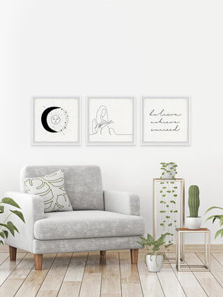 Believe and Succeed Triptych, 3-Piece Set, 32x32 Panels
