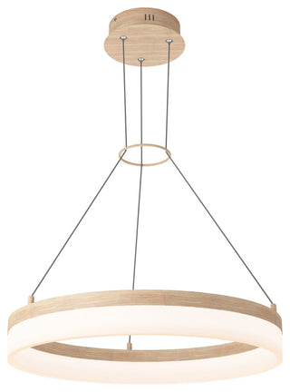 Artika Optical Ring LED Pendant Ceiling Light, Wood - Multiple CCT