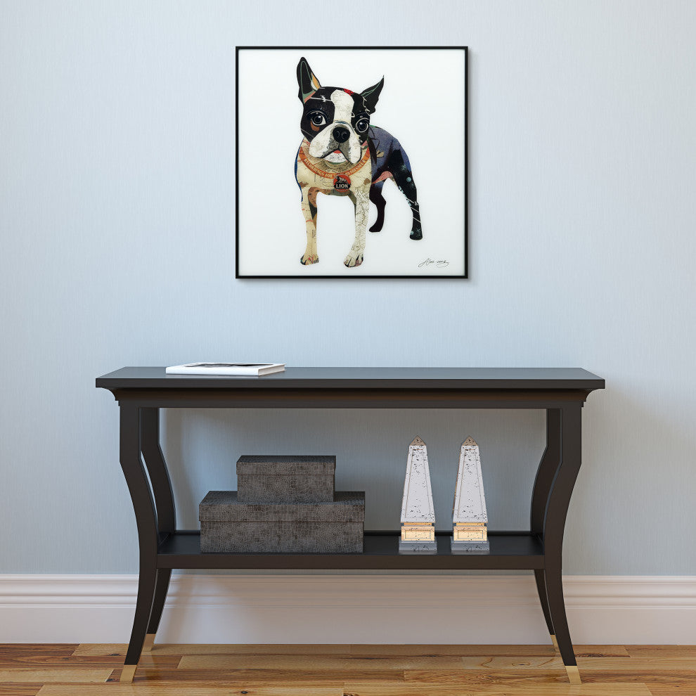 "Boston Terrier" Printed Wall Art With Black Anodized Aluminum Frame