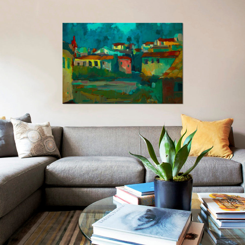 "The Village" by Eddie Barbini, Canvas Print, 40"x26"