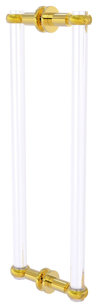 Clearview 18" Back to Back Twist Accent Shower Door Pull, Polished Brass