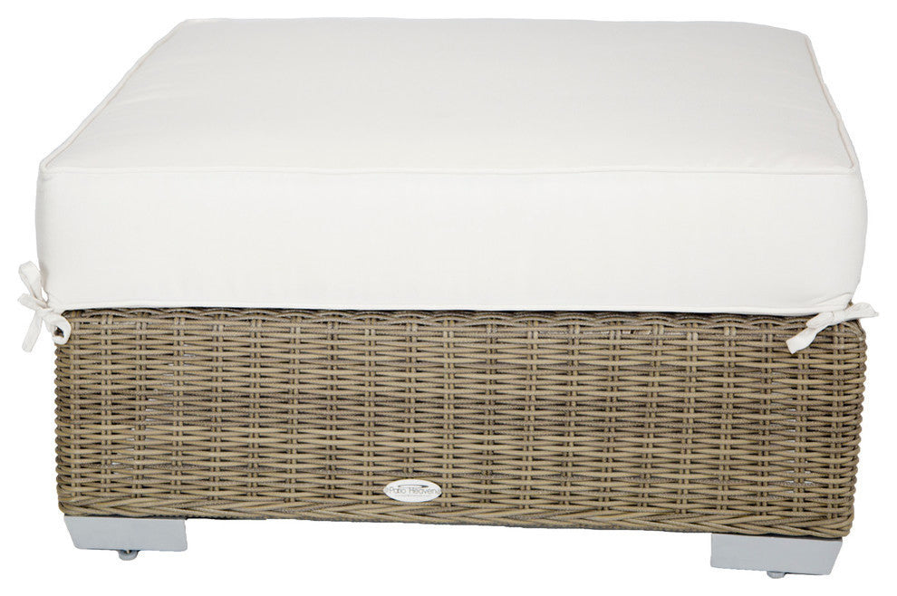 Palisades Ottoman With Sunbrella Cushion, Gray, Canvas Air Blue