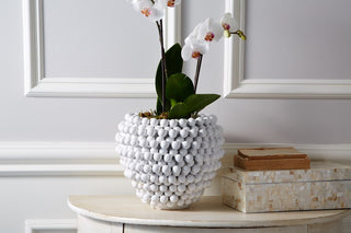 Two's Company Pompom Decorative Ceramic Vase/Planter, YUL109