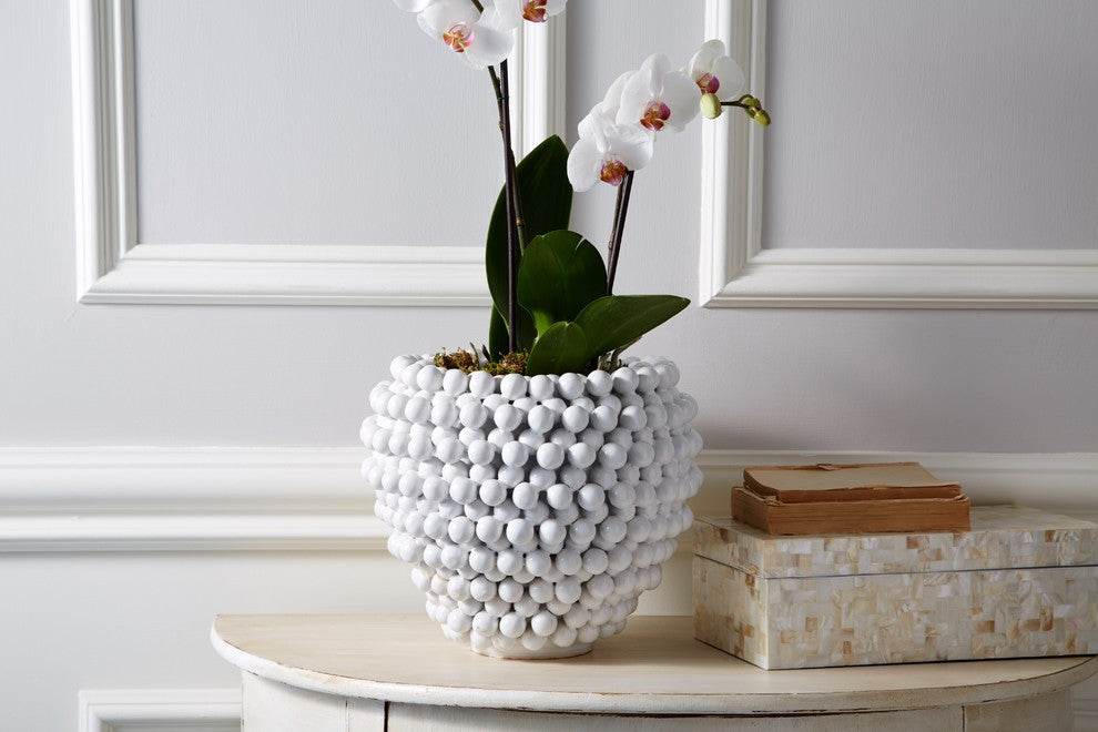 Two's Company Pompom Decorative Ceramic Vase/Planter, YUL109