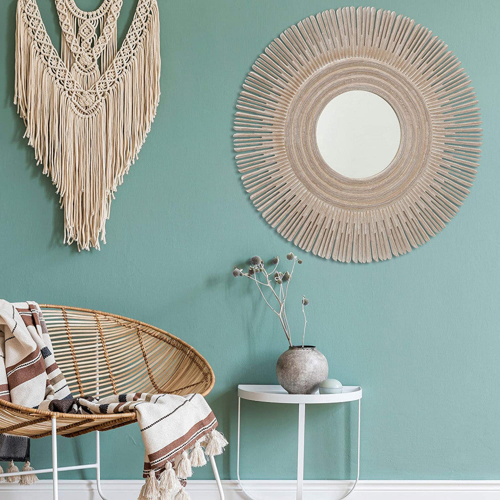 Boho Burst Accent Mirror, 35.5 Inches