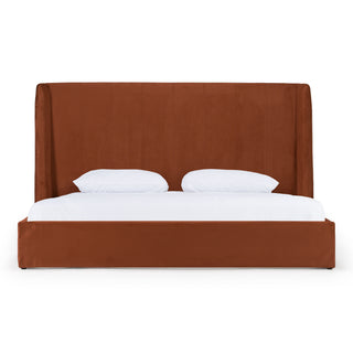 Modrest Roma Modern Burnt Orange Microfiber Upholstered Bed, Eastern King