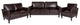 Bari 3 Piece Upholstered Set in Brown LeatherSoft