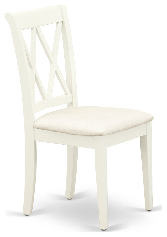 5Pc Dining Set, Round Table, Four Kitchen Chairs, White Finish