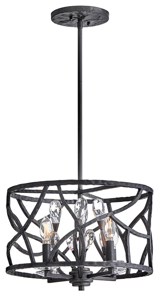 Fredrick Ramond Eve Medium Convertible Flush Mount, Brushed Graphite
