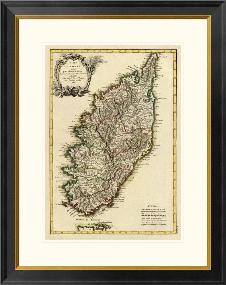 "Corsica, 1783" Framed Digital Print by Jean Lattre, 26"x32"