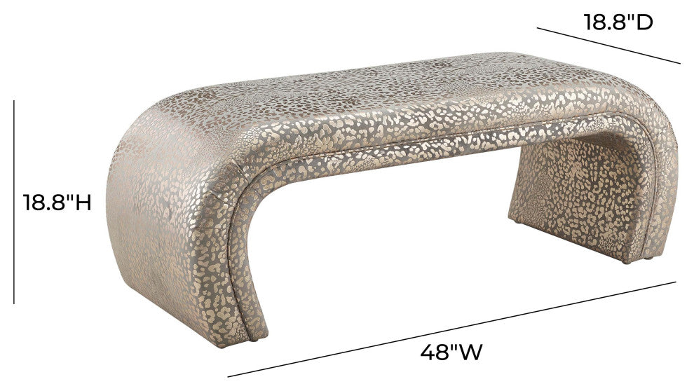 TOV Furniture Kenya Gilded Leopard Bench