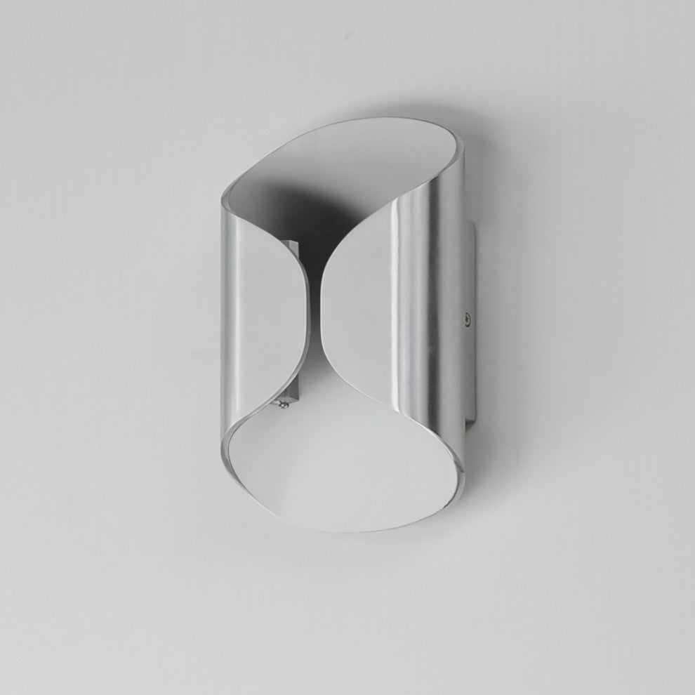 ET2 E30151 Folio 10" Tall LED Outdoor Wall Sconce - Satin Aluminum / White