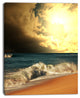Rushing Waves under Cloudy Sky, Seashore Canvas Art Print, 12"x20"