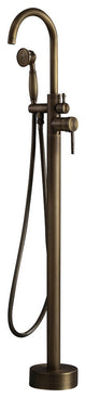 Classic Single Handle Swirling Spout Freestanding Tub Faucet with Handshower