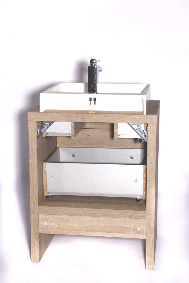 Montreal Oak Bathroom Vanity, Natural Oak, 32", With Sink