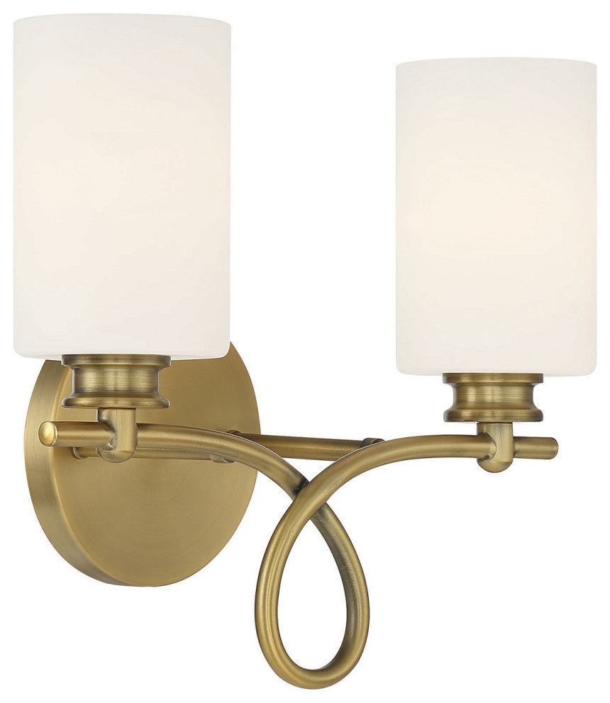 Savoy House Woodbury 8-530-2-322 Two Light Bath Bar, Warm Brass