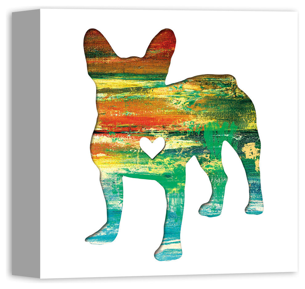 Designs Direct Creative Group Paint Silhouette Frenchie 12x12 Canvas Wall Art
