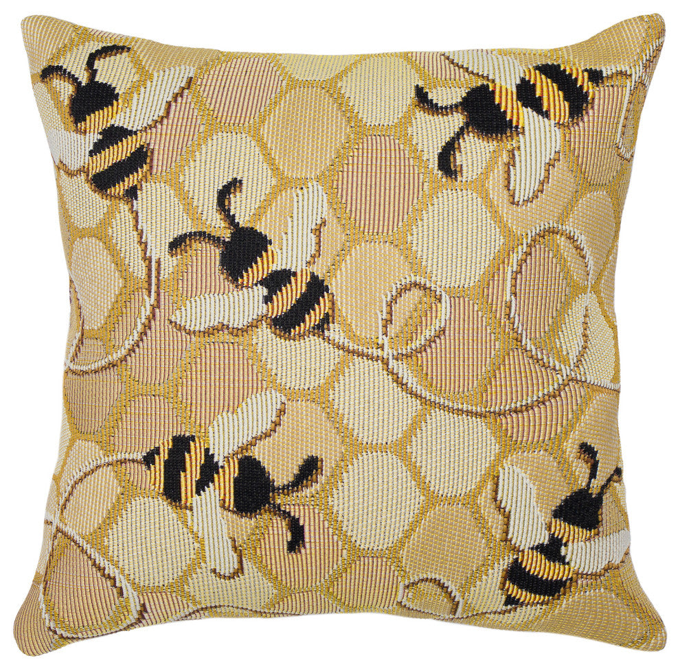 Marina Bee Free Indoor/Outdoor Pillow Honey 18"x18"