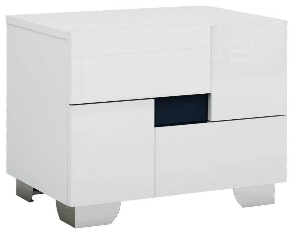 18" Superb White High Gloss Nightstand
